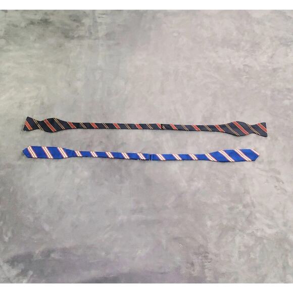 Brooks Brothers Other - Lot Of 2 Brooks Brothers 100% Silk Self Tie Bow Tie Adjustable Stripe Blue Red